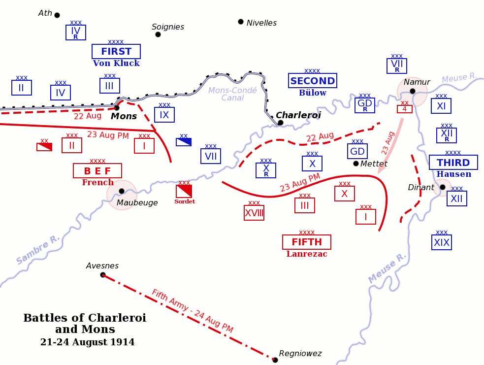 Map of the positions of Allied and German forces