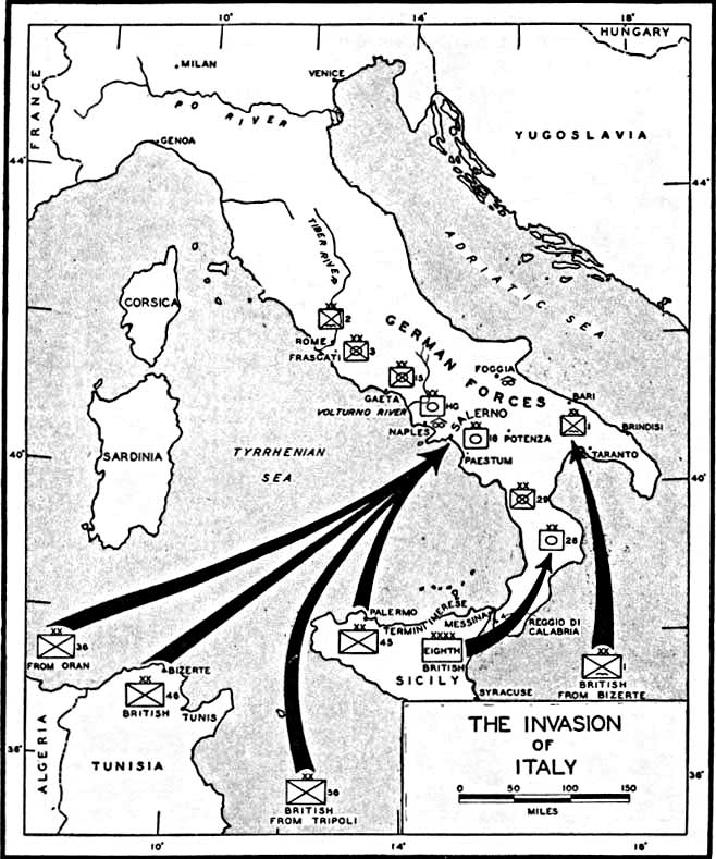 Map of the Invasion of Italy