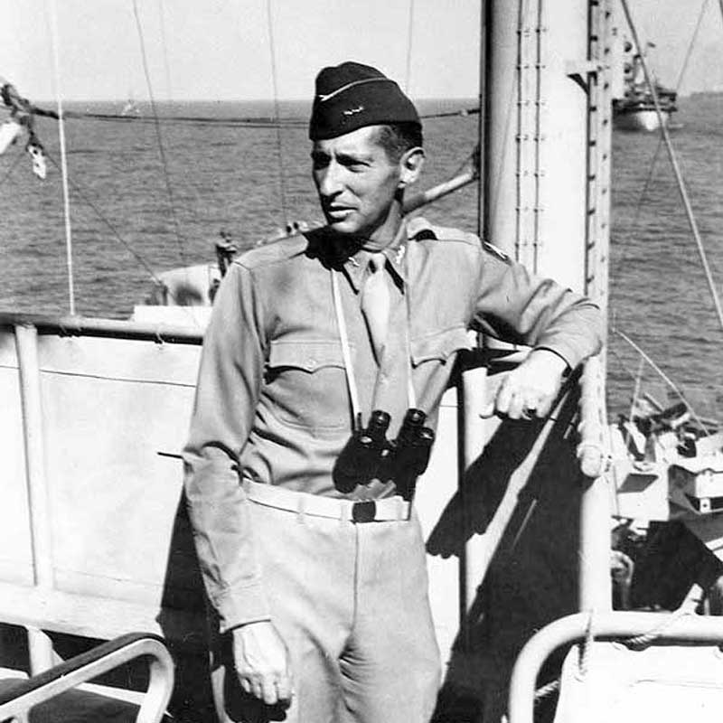 Lieutenant General Mark Clark onboard the USS Ancon