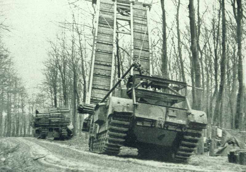 AVsRE with fascine and SBG bridge, Reichswald AVsRE with fascine and SBG bridge, Reichswald