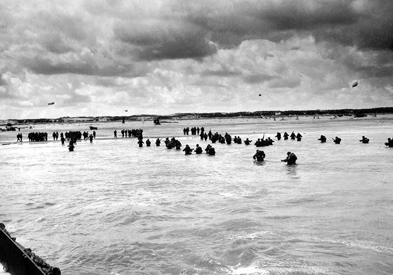 U.S. troops wading onto Beach